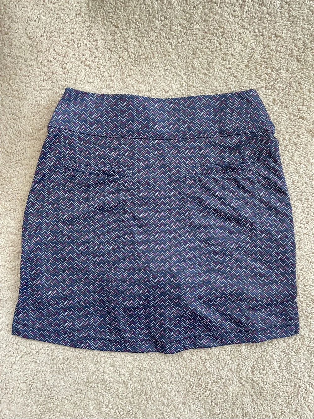 FootJoy Navy Blue Chevron Print High Rise Athletic Golf Skort Size Small